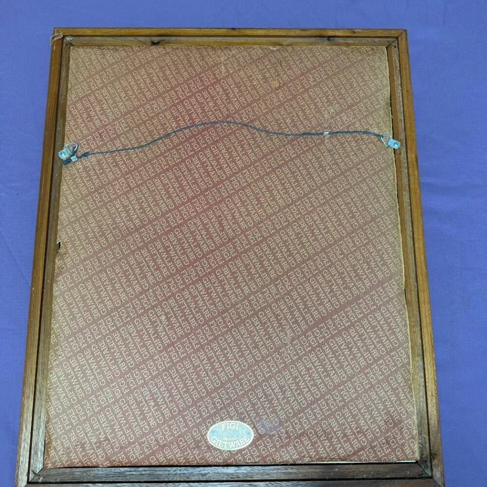 Vintage Wall Decor Wood Duck Real original feather Wooden Frame 18.5